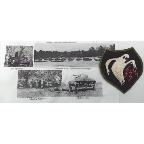 975 - WW2 American 23 HQ (Special Troops) SQN “Ghost Army” Patch. A small unit of sound Engineers and Prop... 