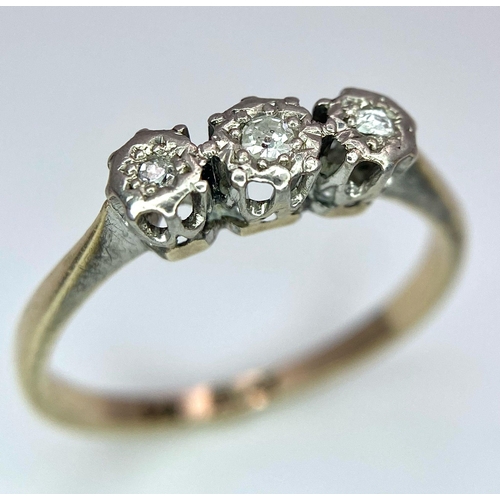 1256 - A VINTAGE 9K YELLOW GOLD & PLATINUM TRILOGY OLD CUT DIAMOND RING 1.9G SIZE O

SC 4009