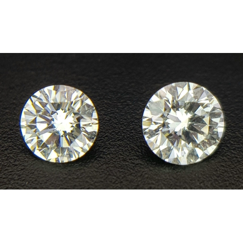 1263 - Two Brilliant Round Cut Loose Diamonds - VS1 - 0.333ct and VS2 - 0.386ct. Both with certificates.