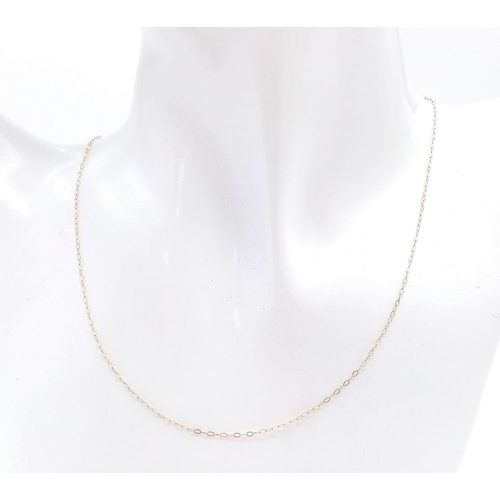 204 - A VERY FINE 9K GOLD 40cms DISAPPEARING NECKLACE  .4gms