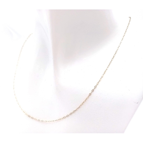 204 - A VERY FINE 9K GOLD 40cms DISAPPEARING NECKLACE  .4gms