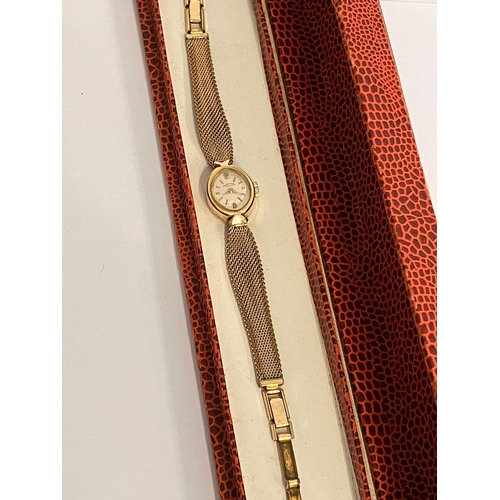 413 - Ladies vintage FAVRE LEUBA ROLLED GOLD WRISTWATCH. Complete with original box and service receipts d... 