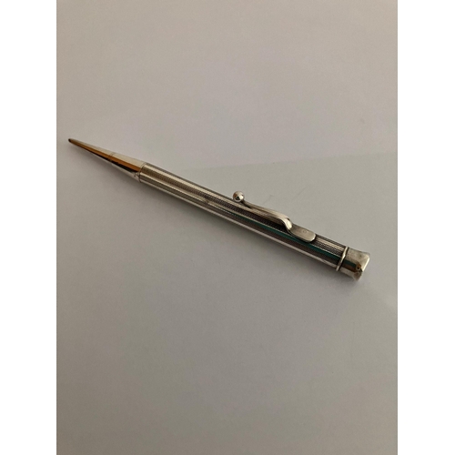 490 - Vintage SILVER PARKER PROPELLING PENCIL. Beautiful engine turned pattern. Small dent to sides otherw... 