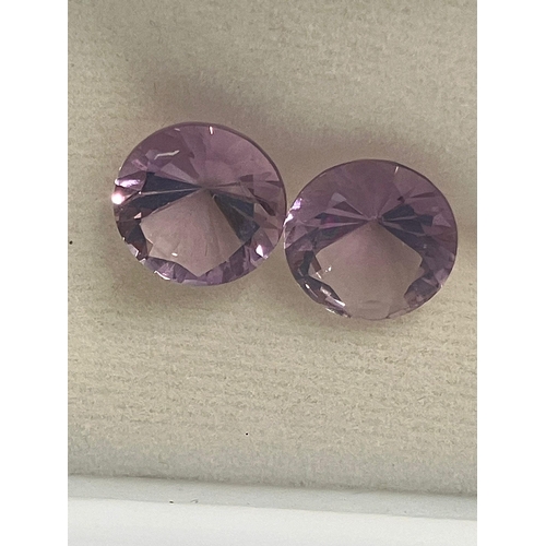 497 - 2 x AMETHYST GEMSTONES. Round Cut and Polished. 3.6 carats.