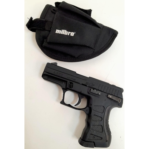 512 - A Russian Skif Model A-3000 CO2 Powered .177 Air Pistol. 28 Round Magazine. Full Working Order. Come... 