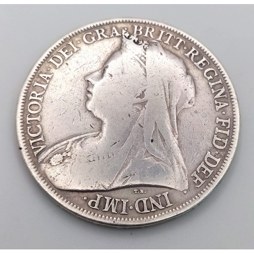 779 - An 1894 Queen Victoria Silver Crown. VF grade but please see photos.