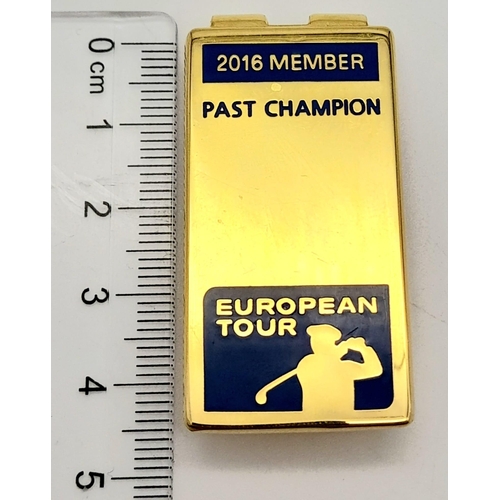 994 - A GOLD TONE 2016 MEMBER PAST CHAMPION EUROPEAN GOLF TOUR MONEY CLIP