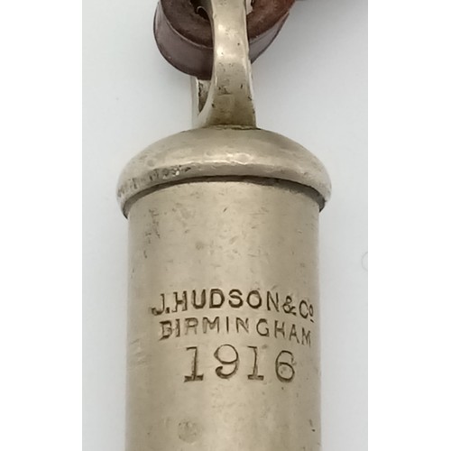 363 - WW1 British Officers “Over The Top” Whistle Dated 1916 (Battle of the Somme)