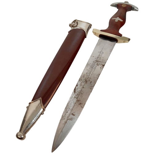 510 - 3rd Reich SA Dagger. Rzm Marked Blade M/85 for Athur Evertz, Solingen