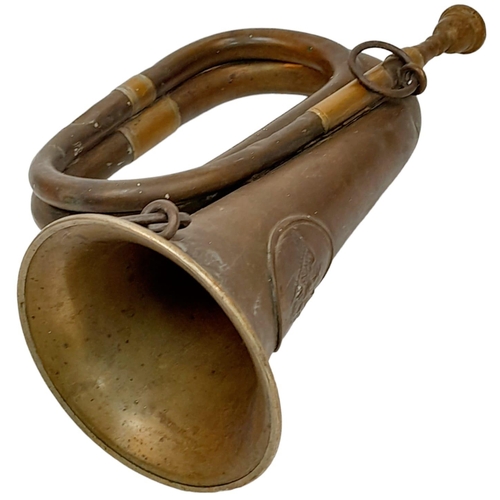 602 - WW1 Imperial German Infantry Bugle. A nice example with a couple of “been there” dents here and ther... 