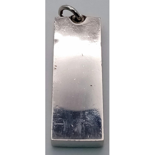 818 - STERLING SILVER  INGOT PENDANT, FULLY HALLMARKED FRONT, WEIGHT 30.4G