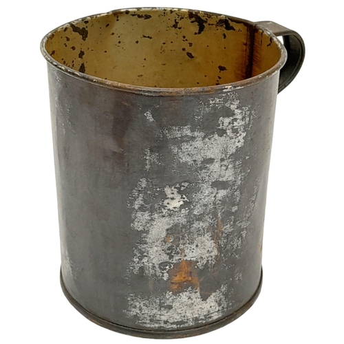 954 - WW2 Army Can Cup made by An Allied POW. The can would of originally been from a red cross parcel tha... 