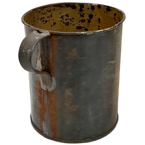 954 - WW2 Army Can Cup made by An Allied POW. The can would of originally been from a red cross parcel tha... 