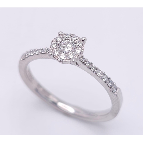 159 - A PLATINUM DIAMOND RING, APPROX 0.35CT DIAMONDS, WEIGHT 4.1G SIZE N