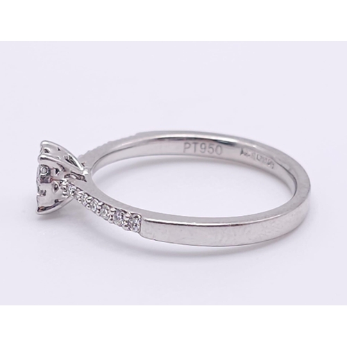 159 - A PLATINUM DIAMOND RING, APPROX 0.35CT DIAMONDS, WEIGHT 4.1G SIZE N