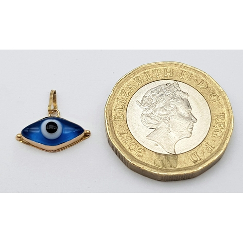 453 - 9K YELLOW GOLD EVEIL EYE CHARM 0.4G