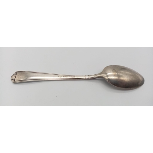 952 - WW2 German Africa Corps Silver Plated sugar spoon. Engraved locally in North Africa.