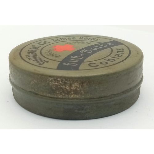 968 - WW1 Original Imperial German Tin of Anti Frost Bite Cream (Vaseline)