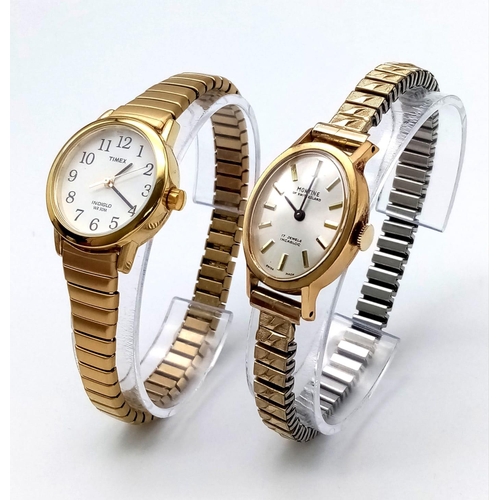 1638 - A Vintage Montine and Timex Quartz Ladies Watch. Both in very good condition but both in need of a b... 