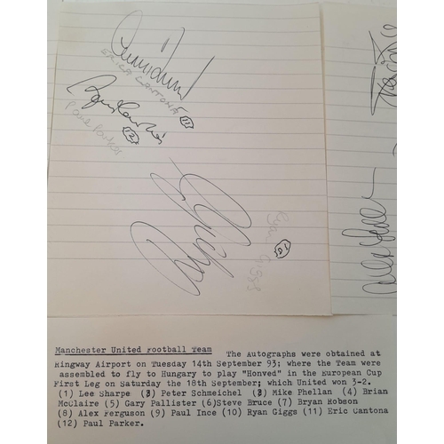 1093 - 12 Manchester United Autographs - Obtained at Ringway Airport where the team were assembled to fly t... 