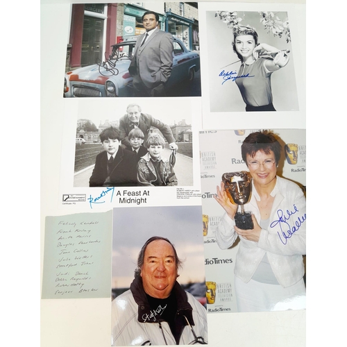 687 - Eleven Autographs on Pictures From Film and TV Stars. Includes: Felicity Kendall, Judi Dench and Deb... 