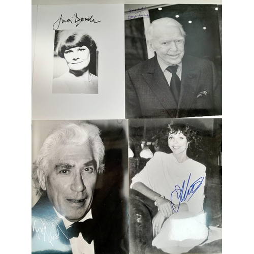 687 - Eleven Autographs on Pictures From Film and TV Stars. Includes: Felicity Kendall, Judi Dench and Deb... 