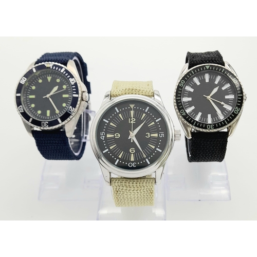 984 - A Parcel of Three Military designed Diver Homage Watches Comprising; 
1) Australian Divers Watch (42... 