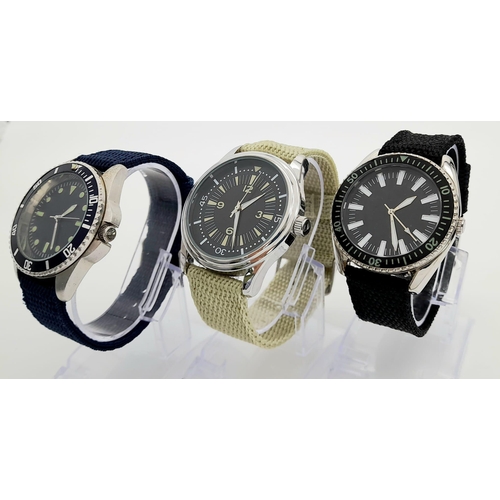 984 - A Parcel of Three Military designed Diver Homage Watches Comprising; 
1) Australian Divers Watch (42... 