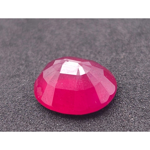 537 - A 12.2CT FACETED  OVAL RUBY LOOSE STONE