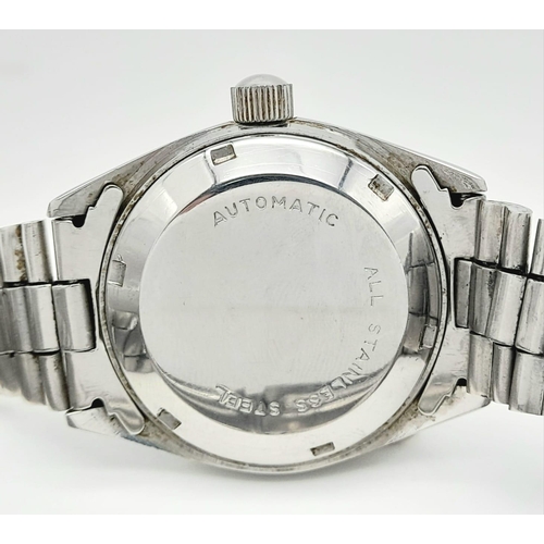 753 - A Vintage Men’s Corvette 17 Jewel Automatic Date Watch. 40mm Including Crown. Full Working Order. Sc... 