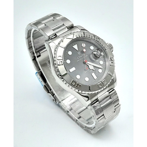 684 - A stainless steel CINTA - PROFESSIONAL Diver's style watch,  case 41 mm, calibrated bezel, grey dial... 