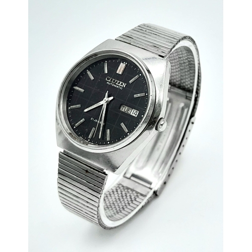 978 - A Vintage Citizen 21 Jewels Automatic Gents Watch. Stainless steel bracelet and case - 36mm. Black d... 