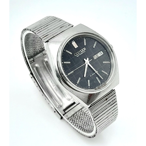 978 - A Vintage Citizen 21 Jewels Automatic Gents Watch. Stainless steel bracelet and case - 36mm. Black d... 