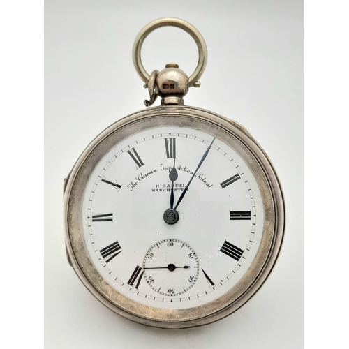 541 - An Antique Sterling Silver Cased H. Samuel - The Climax Trip Action Pocket Watch. Hallmarks for Ches... 