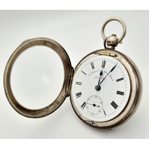 541 - An Antique Sterling Silver Cased H. Samuel - The Climax Trip Action Pocket Watch. Hallmarks for Ches... 