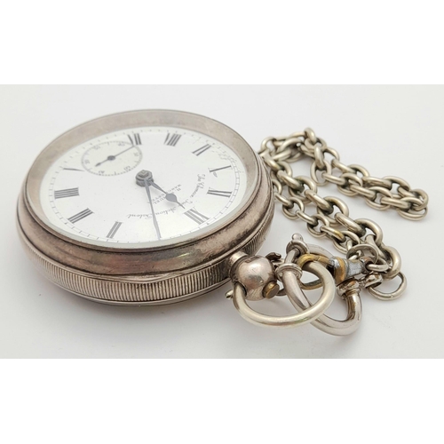 541 - An Antique Sterling Silver Cased H. Samuel - The Climax Trip Action Pocket Watch. Hallmarks for Ches... 