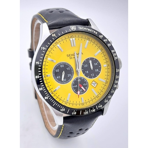 550 - A Men’s Sekonda Sports Chronograph Model N3378A. 44mm Case. New Battery Fitted March 2024. Comes wit... 