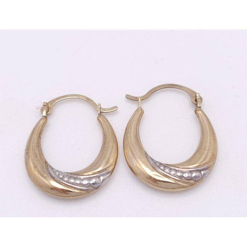 570 - 3 PAIRS OF 9K GOLD EARRINGS .    3.1gms