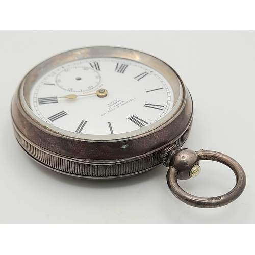 653 - A Sterling Silver Cased Antique Fattorini and Sons - The Accurate Pocket Watch. 54mm case diameter. ... 