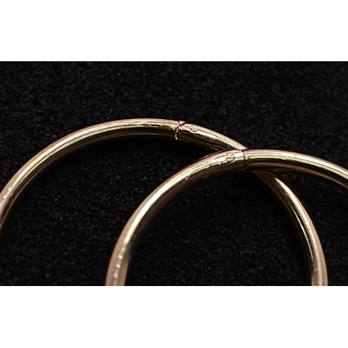 678 - PAIR OF 9K YELLOW GOLD MINI SLEEPER HOOP EARRINGS 0.8G