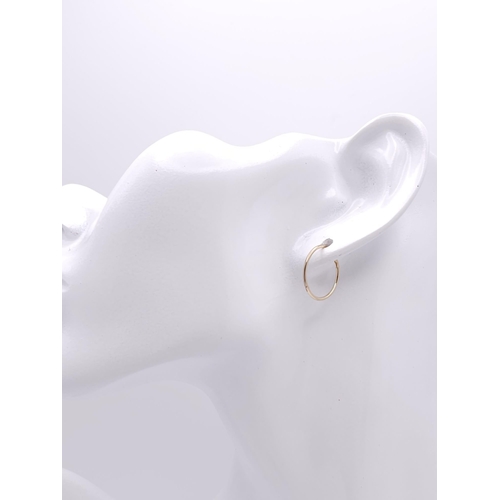 678 - PAIR OF 9K YELLOW GOLD MINI SLEEPER HOOP EARRINGS 0.8G