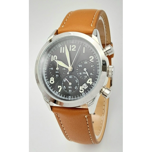 719 - A Parcel of Three Military Design Homage Watches
Comprising; 
1) German Airman Watch (44mm Case),
2)... 