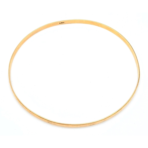 727 - 9K YELLOW GOLD SLAVE / ARMCUFF BANGLE, WEIGHT 5.7G