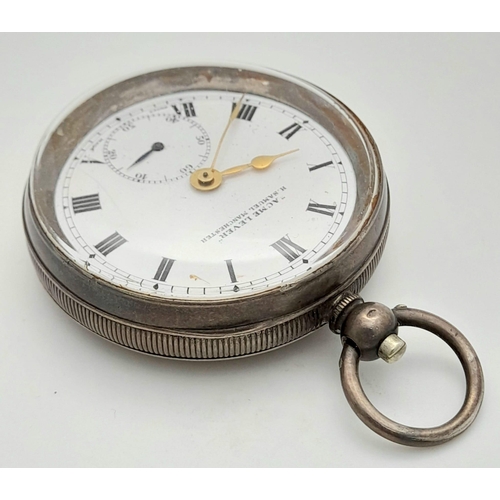 764 - A Sterling Silver Antique H. Samuel - Acme Lever Pocket Watch. 51mm case diameter. 94g total weight.