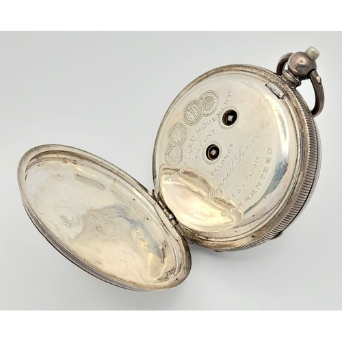 764 - A Sterling Silver Antique H. Samuel - Acme Lever Pocket Watch. 51mm case diameter. 94g total weight.