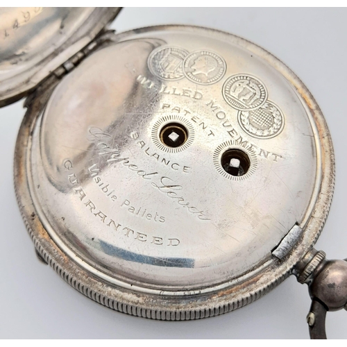 764 - A Sterling Silver Antique H. Samuel - Acme Lever Pocket Watch. 51mm case diameter. 94g total weight.