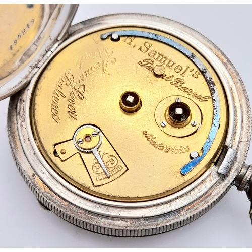 764 - A Sterling Silver Antique H. Samuel - Acme Lever Pocket Watch. 51mm case diameter. 94g total weight.