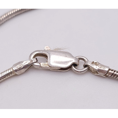 985 - STERLING SILVER SNAKE CHAIN, WEIGHT 7.1G