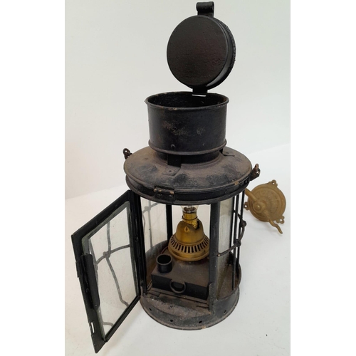 749 - WW1 Bunker Lantern with the 1916 “Mess Tin “ Warmer Style Top. This would of once been an oil lamp b... 