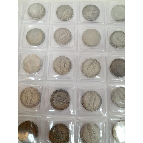 765 - A King Edward VII Silver Florin Collection of Thirty Coins. Contains the rare 1904 and 05. Some dupl... 